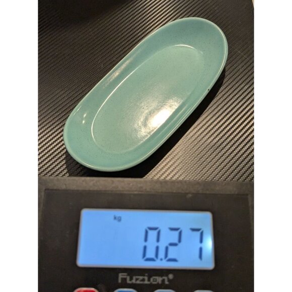 Vernon Ware Aqua Speckled Pottery Butter Dish MCM no lid replacement - Picture 9 of 9